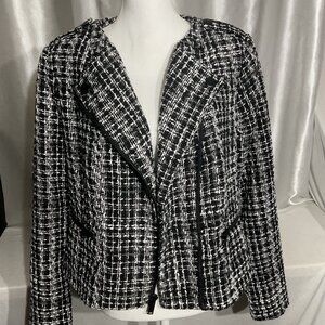 Women’s Simple Vera Wang Tweed Moto Jacket size Large